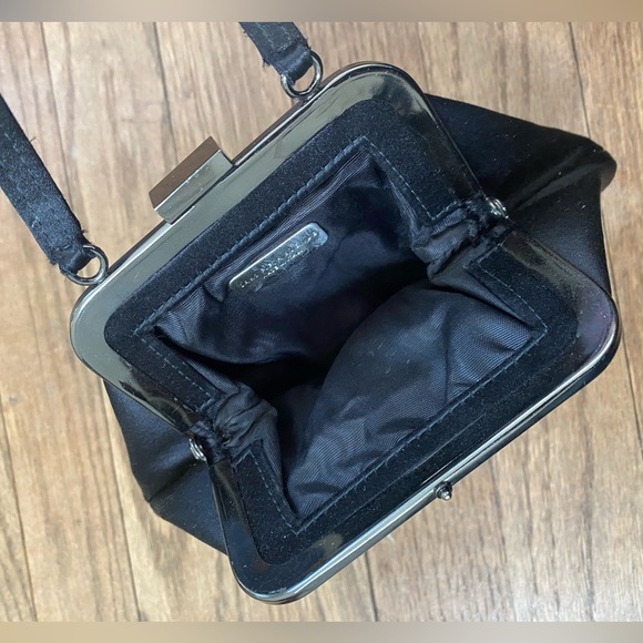 Vintage Saks Fifth Avenue black satin evening bag - Picture 2 of 6